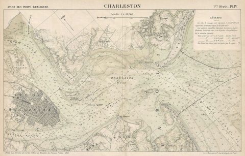 1884 Ministere des Traveaux Publics Map of Charleston Harbor, South Carolina
