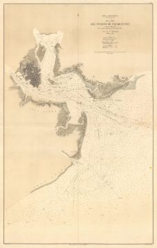 1864 Spanish Nautical Map of Charleston Harbor, South Carolina