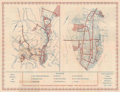 1942 South Carolina Power Company City Map of Charleston, South Carolina