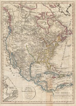 1818 Franz Pluth Map of North America w/ interesting Trans-Mississippi