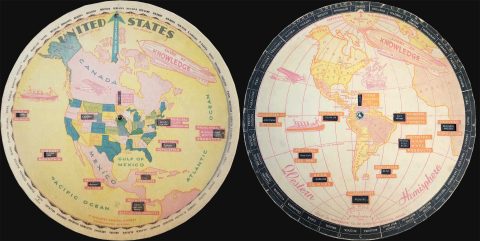1931 Bocholtz Chart of Knowledge Map of North America and Western Hemisphere