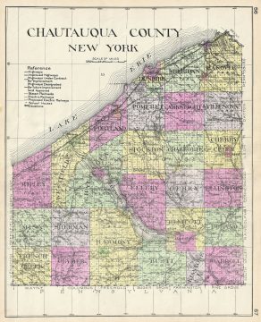 1912 Century Map of Chautauqua County, New York