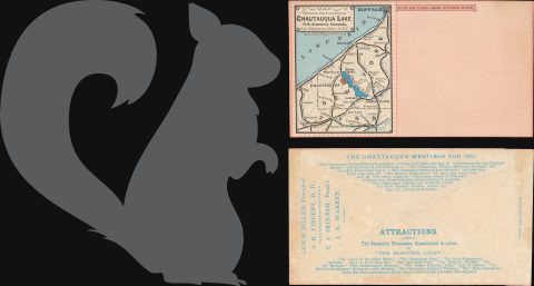 1881 Northrup Miniature Map Envelope of Lake Chautauqua, New York