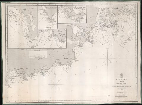 1863 Collinson / Admiralty Nautical Chart / Map of Guangdong Coast, China
