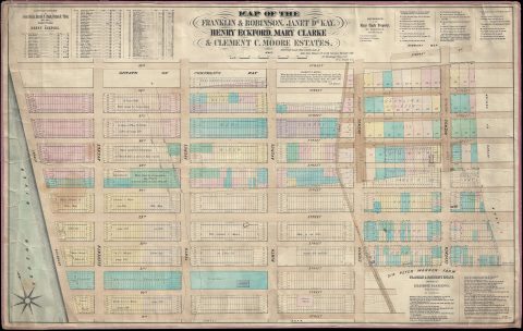 1869 Holmes Map of Chelsea neighborhood, Manhattan, New York City
