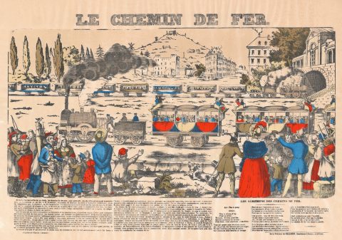 1840 Pellerin Pictorial Broadside of the Paris - Saint Germain Railroad