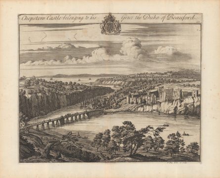 1707 Kip View of Chepstow Castle, Wales