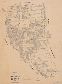 1879 Texas General Land Office Map of Cherokee County, Texas