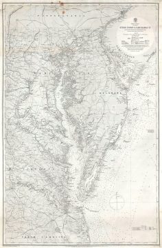 1871 Admiralty Nautical Chart of the Chesapeake Bay