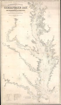 1872 Eldridge Blueback Nautical Chart / Map of the Chesapeake Bay