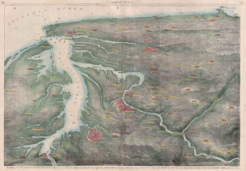 1861 Harpers Weekly View of the Chesapeake Bay and Vicinity