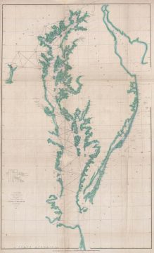 1851 U.S. Coast Survey Map of the Chesapeake Bay and Delaware Bay