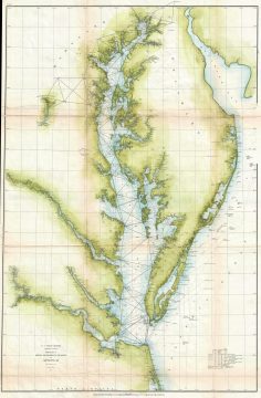 1857 U.S. Coast Survey Map of the Chesapeake Bay