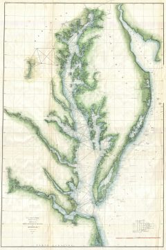 1859 U.S. Coast Survey Chart or Map of the Chesapeake Bay