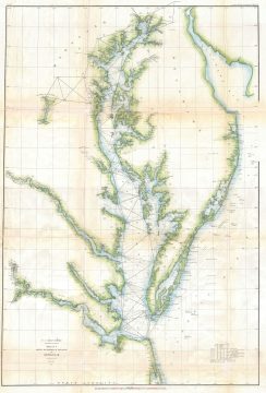 1857 U.S. Coast Survey Map of the Chesapeake Bay