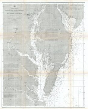 1866 U.S. Coast Survey Map of the Chesapeake Bay and Delaware Bay