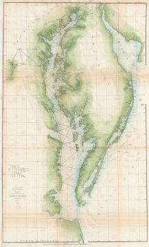1851 U.S. Coast Survey Map of the Chesapeake Bay and Delaware Bay