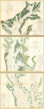 1857 U. S. Coast Survey Map of the Chesapeake Bay (3 parts)