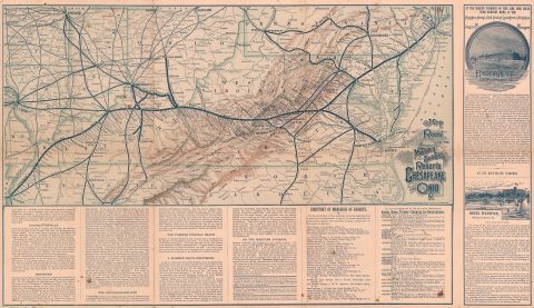 1885 Matthews Northrup Map of Virginia and Kentucky: Chesapeake and Ohio Railroad