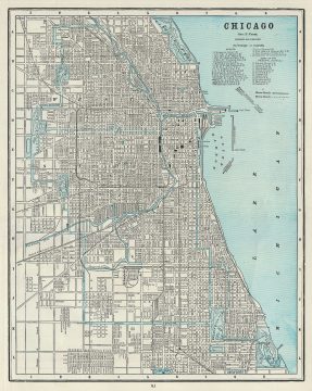 1885 Cram Map or Plan of the City of Chicago, Illinois