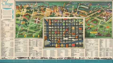1948 McCall Pictorial Map of Chicago and the Loop