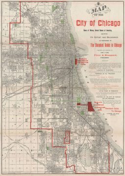 1890 Rand McNally Map of Chicago