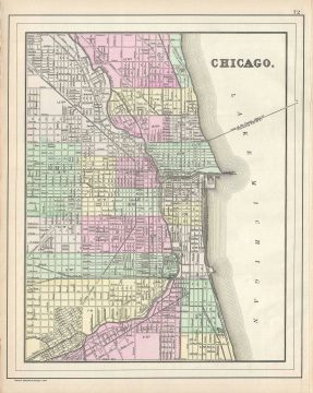 1890 Mitchell Plan or Map of Chicago, Illinois