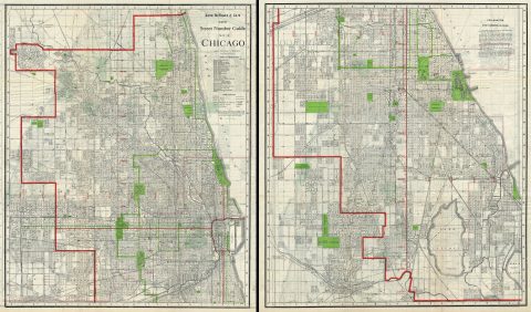 1908 Rand McNally City Plan or Map of Chicago, Illinois