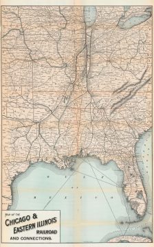 1901 Chicago and Eastern Illinois Railroad Map of the Central United States