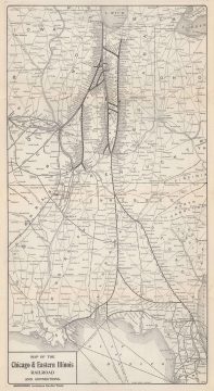 1905 Chicago and Eastern Illinois Railroad Map of the Central United States