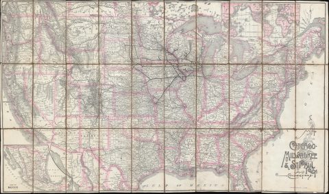 1893 Rand McNally Map of the Chicago, Milwaukee, and St. Paul Railway
