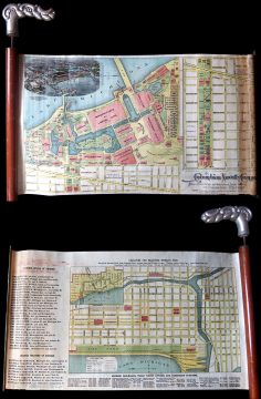 1893 Novelty Cane Map of the Chicago World's Fair or Columbian Exposition
