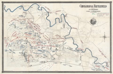 1895 McElroy Map of the Chickamauga Battlefield, Georgia