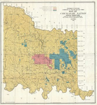 1900 Department of Interior Map of Chickasaw Nation Indian Territory