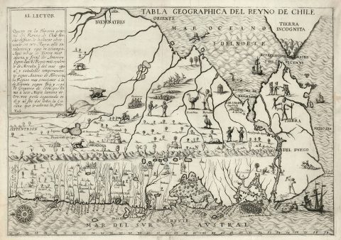 1728 Ovalle Map of Chile and Patagonia