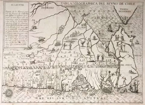 1728 Ovalle Map of Chile and Patagonia
