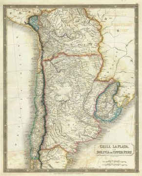 1835 Hall Map of Chile, Argentina and Bolivia