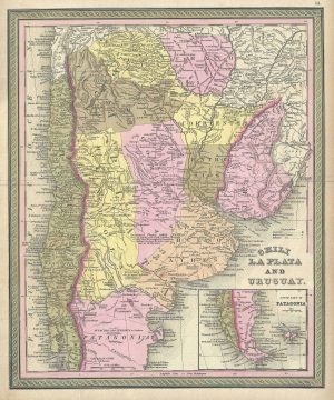 1849 Mitchell Map of Chile, Argentina and Uruguay