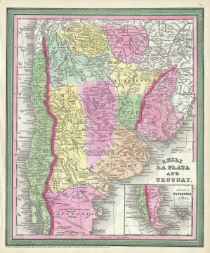1854 Mitchell Map of Chile, Argentina and Uruguay