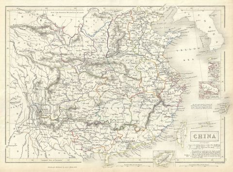 1844 Black Map of China