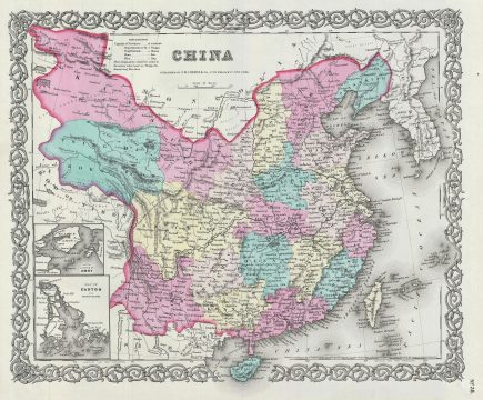 1856 Colton Map of China, Taiwan, and Korea