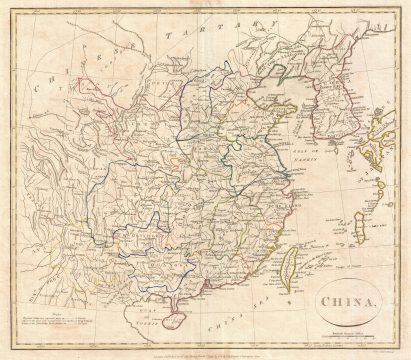 1799 Clement  Cruttwell Map of China, Korea, and Taiwan