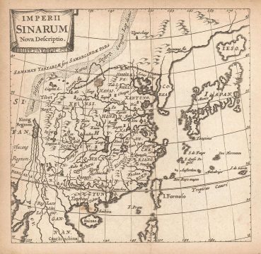 1661 Elzevir / Cluver map of China, Korea and Japan