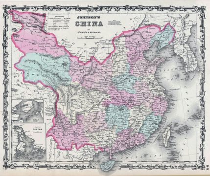 1861 Johnson Map of China (with Taiwan and Korea)