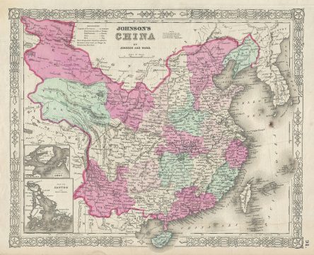 1863 Johnson Map China (with Taiwan and Korea)