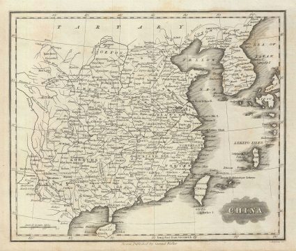 1828 Malte-Brun Map of China (with Korea and Taiwan)