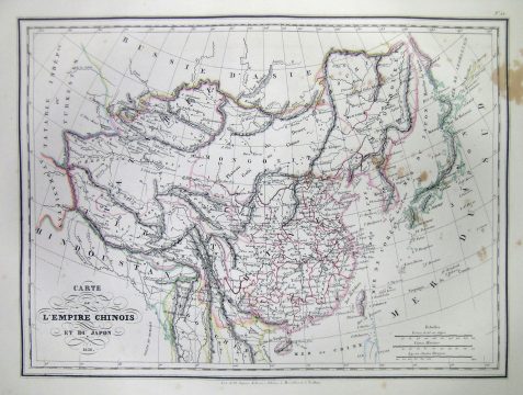 1837 Malte-Brun Map of China and Japan