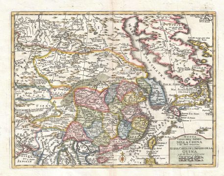1744 Tirion Map of China, Korea, and Japan