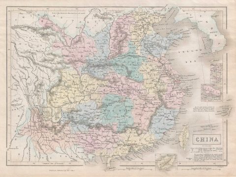 1851 Black Map of China