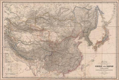 1843 Berghaus / Perthes Map of East Asia, China, Korea, Japan